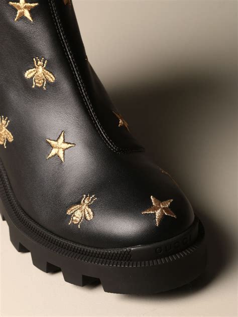 gucci shoes with bees|Gucci star and bee boots.